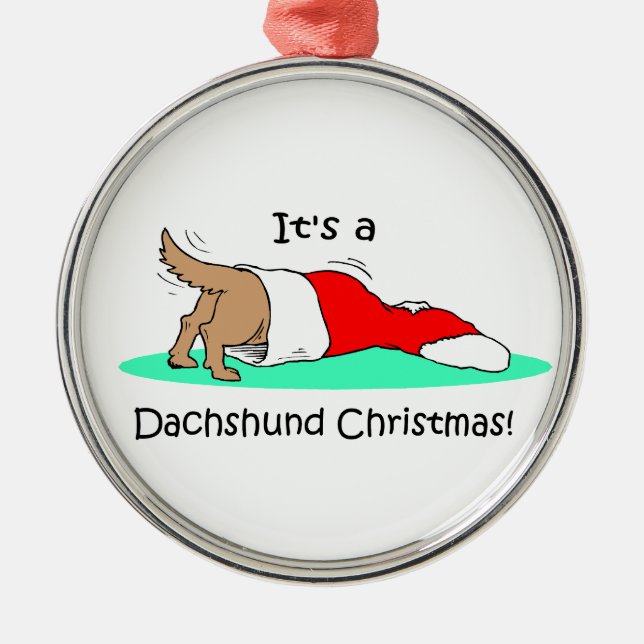 Dachshund Christmas Metal Tree Decoration (Front)