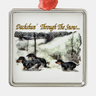 Dachshund Christmas Metal Tree Decoration