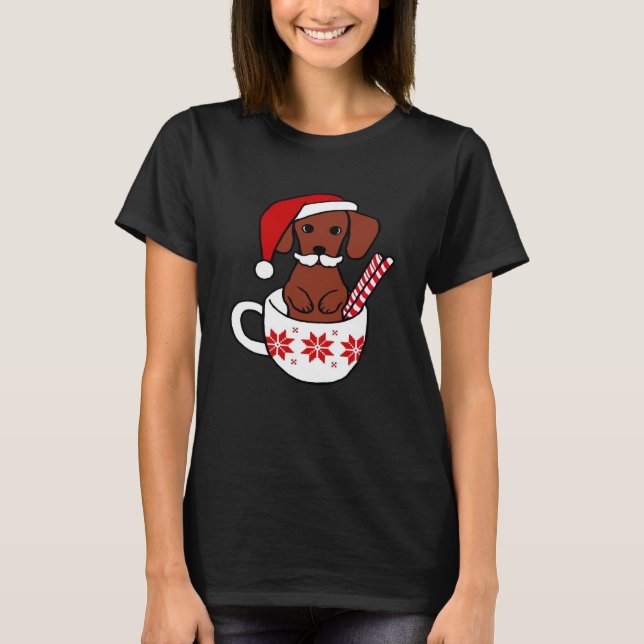 Dachshund Christmas Moustache Coffee Mug Classic T T-Shirt (Front)
