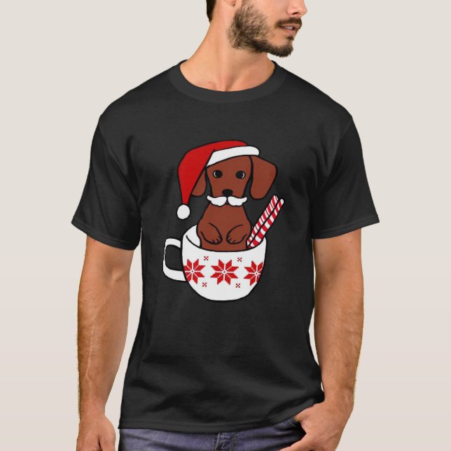 Dachshund Christmas Moustache Coffee Mug Classic T T-Shirt (Front)