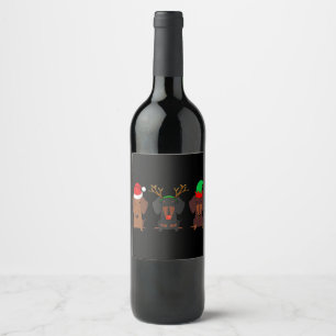 Dachshund Christmas Mum Women Weiner Dog Gift Wine Label