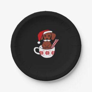 Dachshund Christmas Mustache Coffee Mug Classic T- Paper Plate