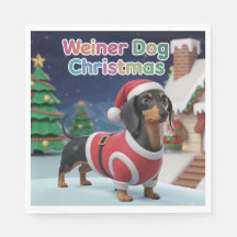 Dachshund Christmas Napkin