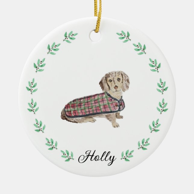 Dachshund Christmas Ornament (Front)