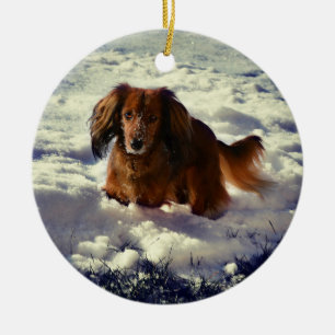 Dachshund Christmas Ornament With Photo
