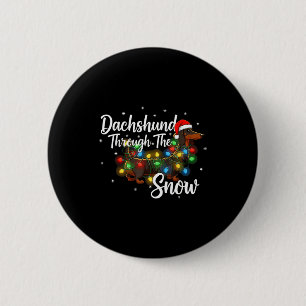 Dachshund Christmas Pajamas Shirt Dachshund Throug 6 Cm Round Badge