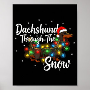 Dachshund Christmas Pajamas Shirt Dachshund Throug Poster