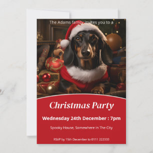Dachshund Christmas Party Invitation