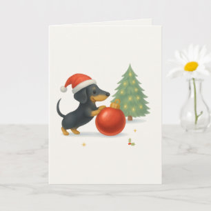 Dachshund Christmas Personalizable Card