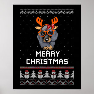 Dachshund Christmas Poster