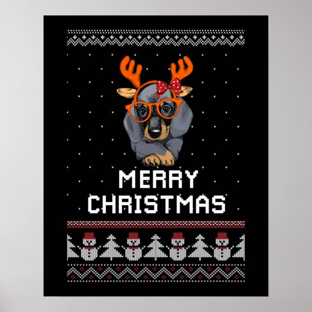 Dachshund Christmas Poster (Front)