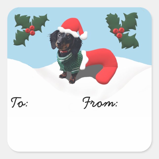 Dachshund Christmas Present Tag (Front)