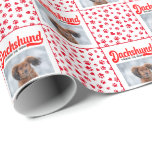 Dachshund Christmas Puppy Picture Funny Weenie Dog Wrapping Paper<br><div class="desc">Get ready to wrap your gifts in festive style with our Dachshund Christmas Puppy Picture Funny Weenie Dog Wrapping Paper! Featuring an adorable dachshund puppy decked out in holiday cheer, this custom wrapping paper is perfect for dog lovers. Whether you're wrapping gifts for family, friends, or fellow pet parents, this...</div>