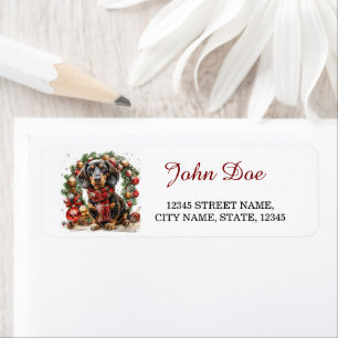 Dachshund Christmas Return Address