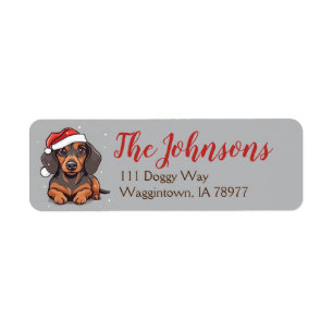 Dachshund Christmas Return Address Labels