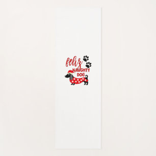Dachshund Christmas Shirt _ Funny Feliz Naughty Do Yoga Mat