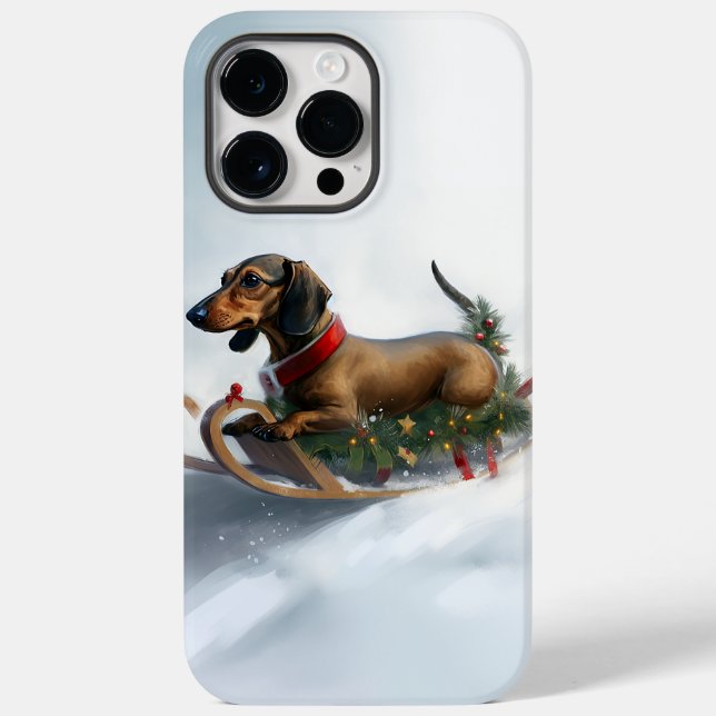 Dachshund Christmas snow winter Case-Mate iPhone Case (Back)