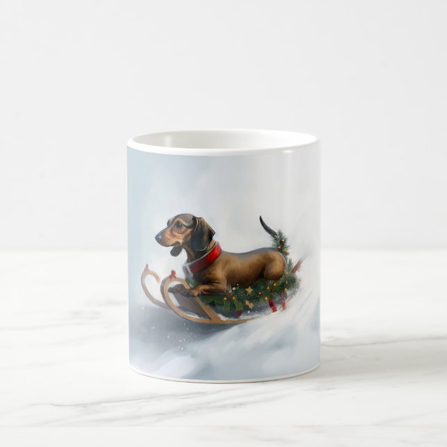 Dachshund Christmas snow winter Coffee Mug (Center)