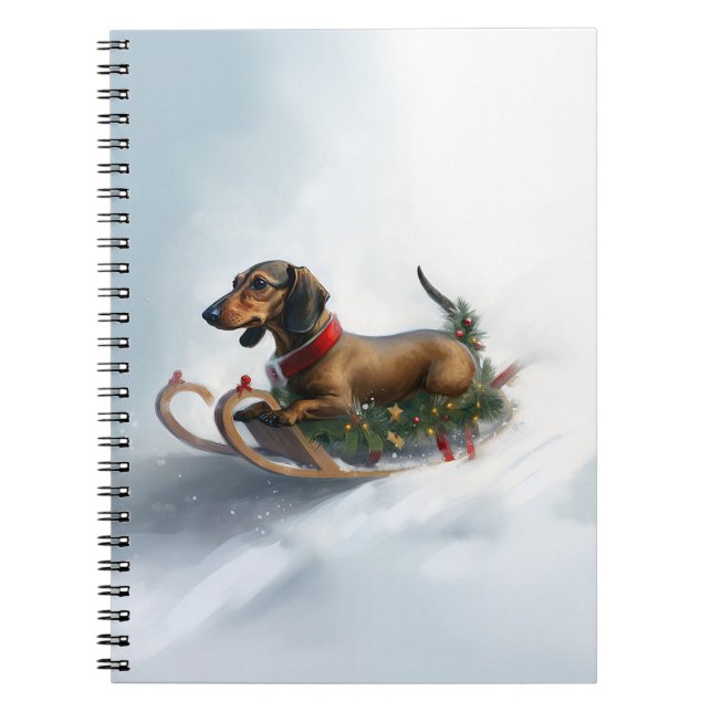 Dachshund Christmas snow winter Notebook (Front)