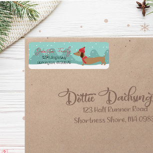 Dachshund Christmas Snowy Return Address Labels