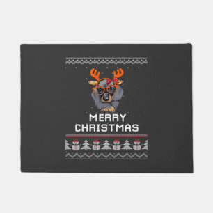 Dachshund Christmas Sweater Oversized T-Shirt Doormat