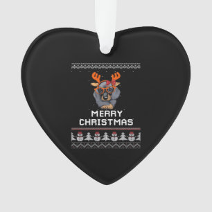 Dachshund Christmas Sweater Oversized T-Shirt Ornament