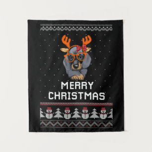 Dachshund Christmas Tapestry