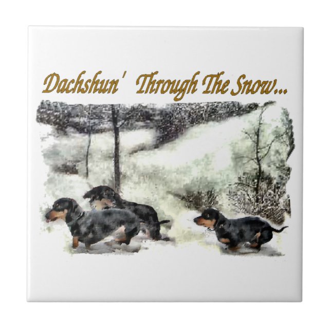 Dachshund Christmas Tile (Front)