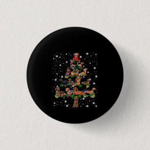 Dachshund Christmas Tree Covered By Flashlight 3 Cm Round Badge