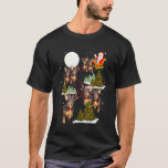 Dachshund Christmas Tree Dachshund Santa Hat Light T-Shirt<br><div class="desc">Dachshund Christmas Tree Dachshund Santa Hat Light Xmas</div>