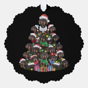 Dachshund Christmas Tree Decoration Card