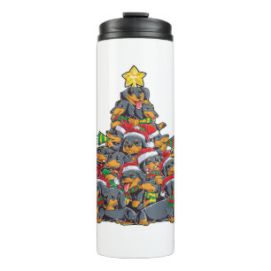 Dachshund Christmas Tree Dog Santa Xmas Boys Girls Thermal Tumbler