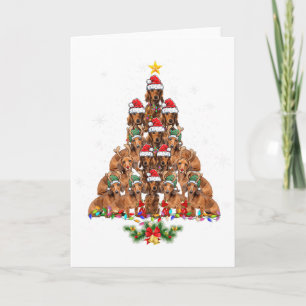 Dachshund Christmas Tree Dog Xmas Lights Pyjamas F Card
