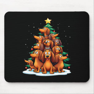 Dachshund Christmas Tree Funny Dog Holiday Mouse Mat