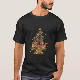 Dachshund Christmas Tree Funny Dog Lover Xmas Paja T-Shirt