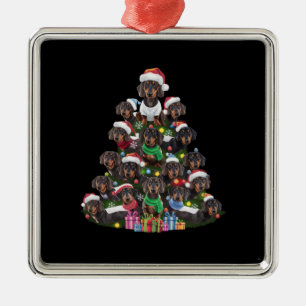 Dachshund Christmas Tree Metal Tree Decoration