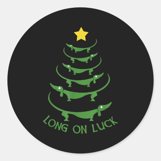 Dachshund Christmas Tree Weiner Dog Mum Dad Xmas P Classic Round Sticker (Front)