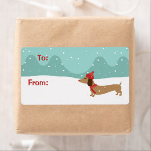 Dachshund Christmas Warm Wishes Gift Tags
