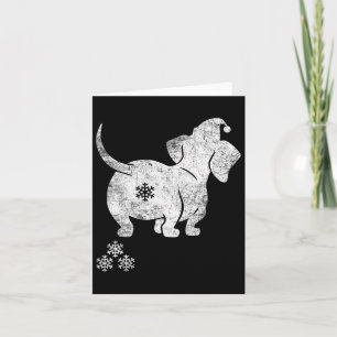 Dachshund Christmas Weiner Dog Christmas Pyjamas F Card