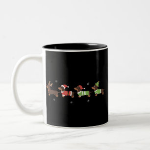 Dachshund Christmas Wiener Dog Lover Holiday Dogs  Two-Tone Coffee Mug