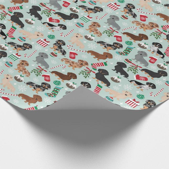 Dachshund Christmas Wrapping Paper (Corner)