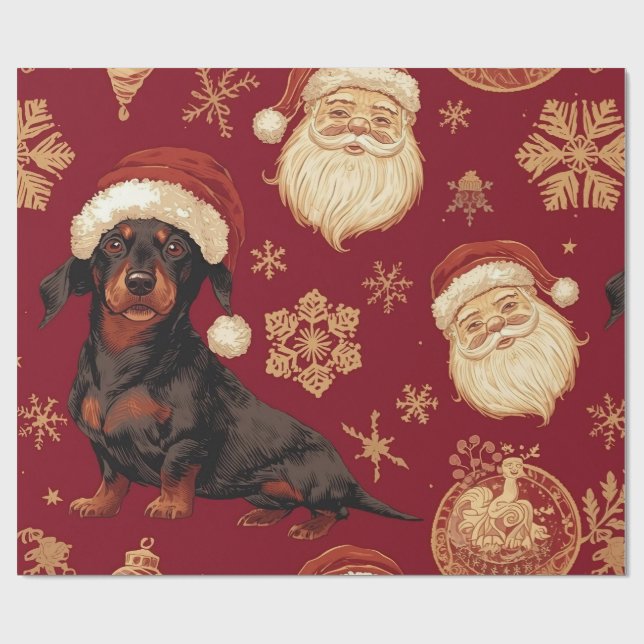 Dachshund christmas wrapping paper (Flat)
