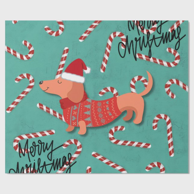 Dachshund christmas wrapping paper (Flat)