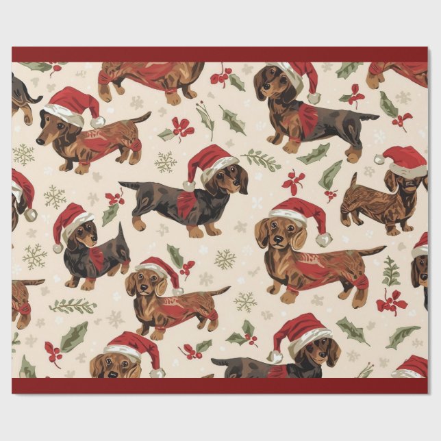 Dachshund christmas wrapping paper (Flat)