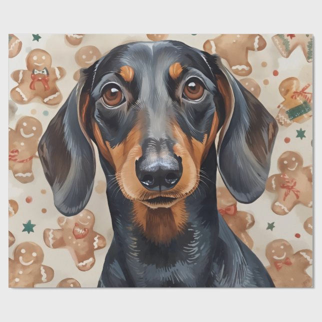 Dachshund christmas wrapping paper (Flat)