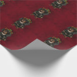 Dachshund Christmas Wrapping Paper<br><div class="desc">Black and tan,  long haired dachshund dons some boughs of holly to celebrate the Christmas season dog lovers holiday wrapping paper</div>