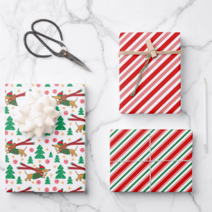 Dachshund Christmas Wrapping Paper Set of 3