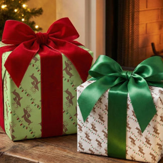 Dachshund Christmas Wrapping Paper - Two Styles