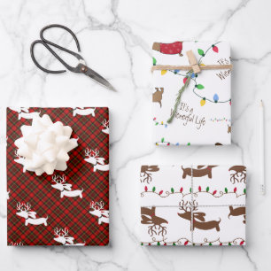 Dachshund Christmas Wrapping Paper Variety Pack