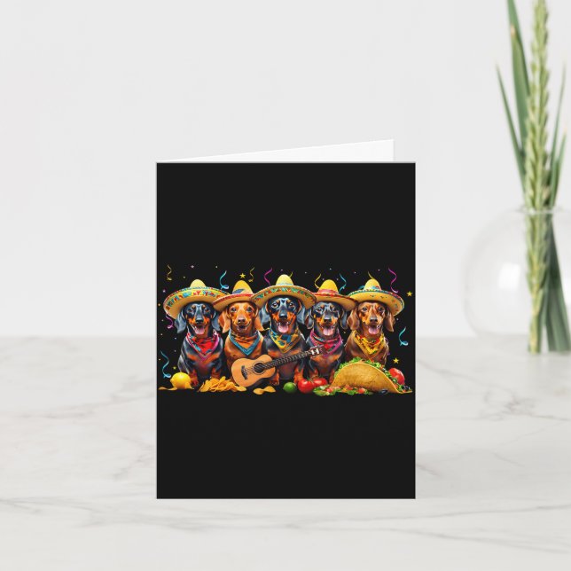 Dachshund cinco de mayo wiener dog  card (Front)